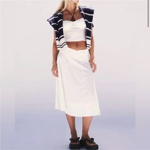 Free People So Posh 2 Piece Midi Skirt & Cami Crop Top Set Size XS